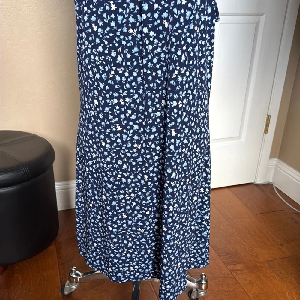 Michael Kors Women’s Blue Floral Lightweight Knit Sleeveless Dress size Large